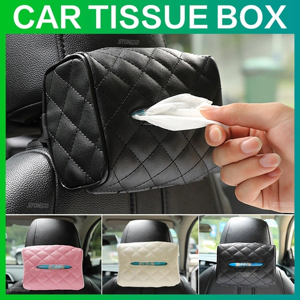 1PC PU Leather Tissue Box Car Multifunctional Napkin Papers Container Holder Universal Car Armrest Seat Back Tissue Case Origanizer