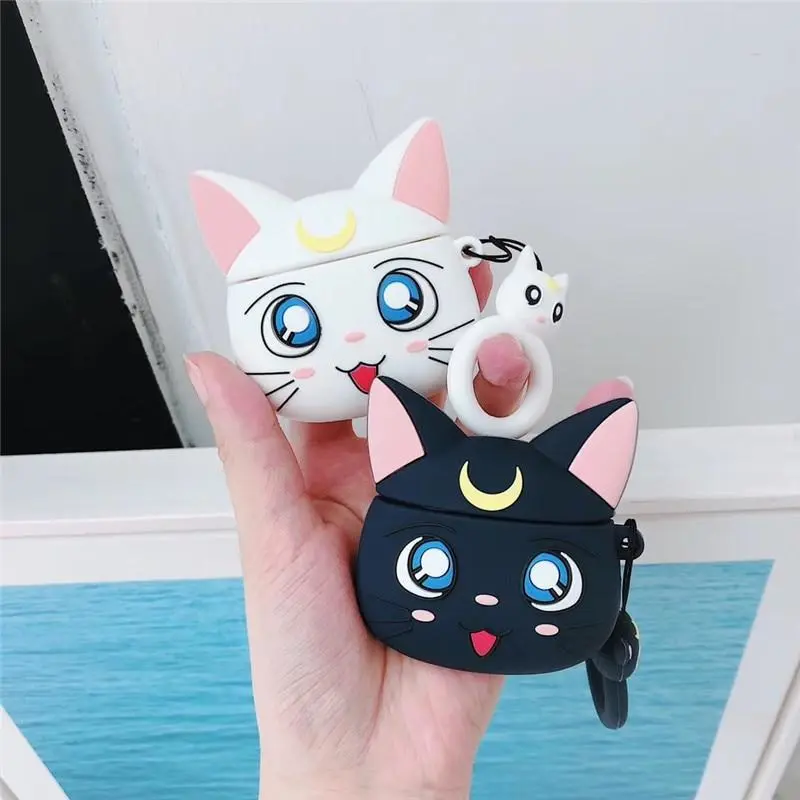 For AirPod 1 2 Pro Case 3D Moon Cat Cartoon Soft Silicone Wireless Earphone Cases For Apple Airpods Case Cute Cover Funda