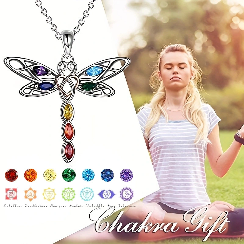 Exquisite Women's Colorful Crystal Dragonfly Necklace Hollow Out Dragonfly Pendant Engagement Necklaces for Women Insect Jewelry Cute Girls Colorful Jewelry Accessories Anniversary Gift