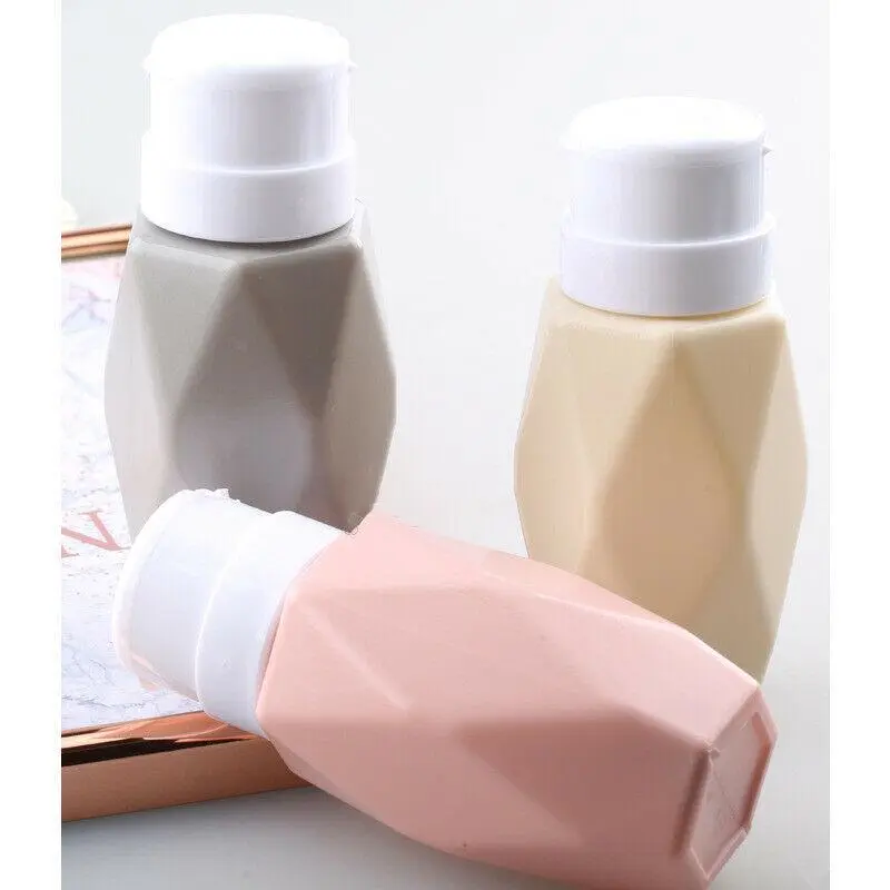 200ML Rhombus Empty Pump Nail Art Polish Acrylic Liquid Container Remover Bottle