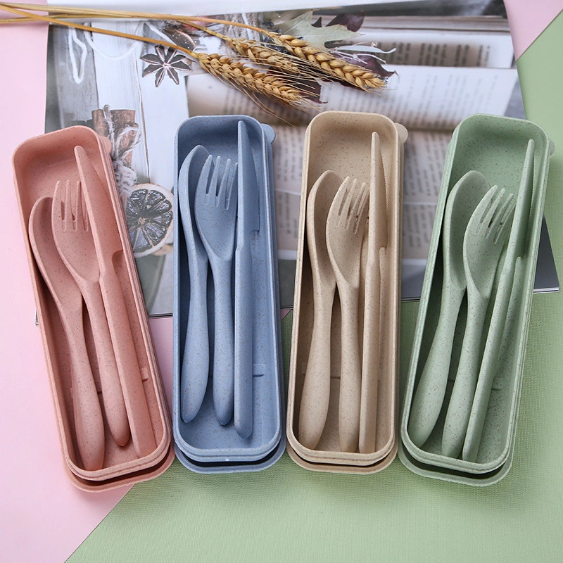 Tableware Box Portable Flip Cover Type Cutlery Case Environmentally Friendly Spoon Storage Box Drop-resistant Household Supplies