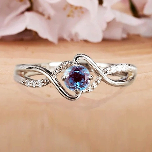 Exquisite 925 Sterling Silver Natural Alexandrite Gemstone Rings for Women Bridal Promise Engagement Proposal Wedding Jewelry