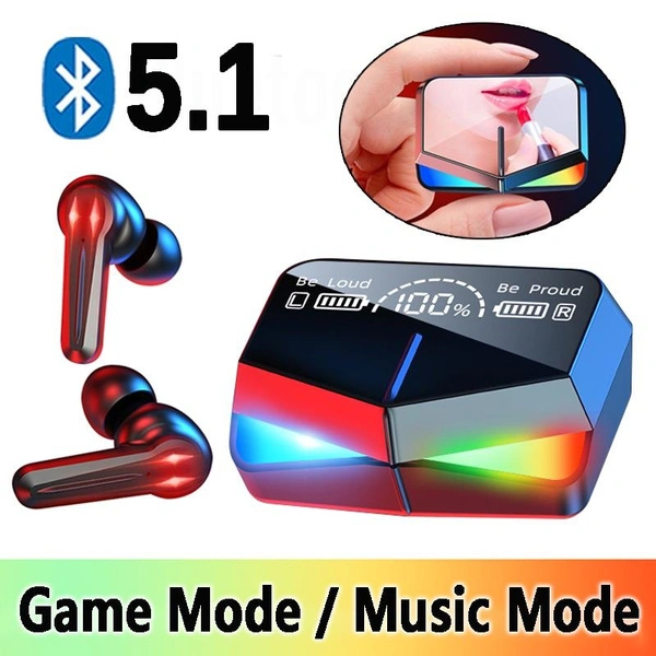 TWS Gaming Earbuds Wireless Bluetooth 5.1 Earphones with Mic Bass Audio Sound Positioning 9D Stereo Music HiFi Headset