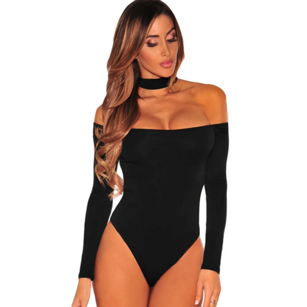Women's Halter Off-the-shoulder Long Sleeve Jumpsuit