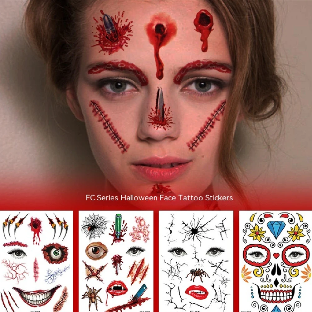 Halloween Makeup Funny Makeup Ball Tattoo Sticker