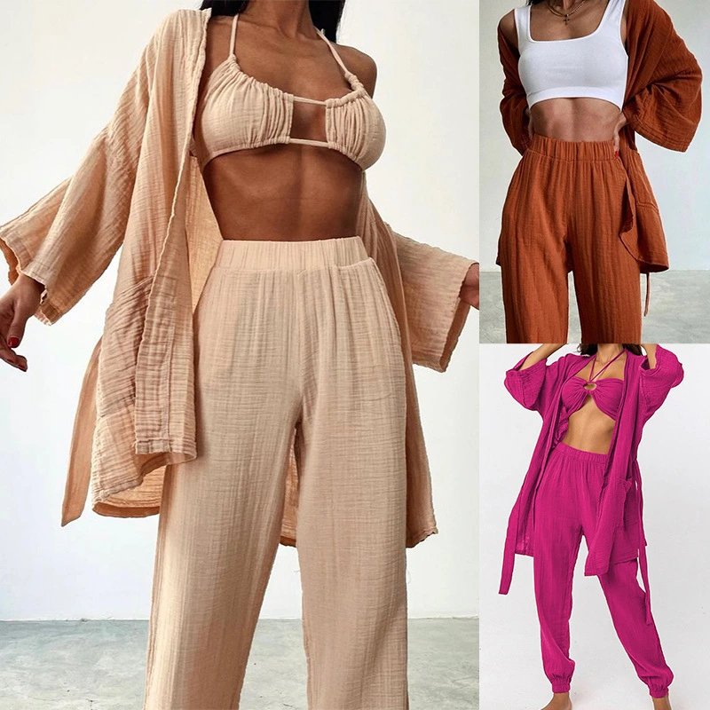 Women's Long-sleeved Coat Trousers Suit