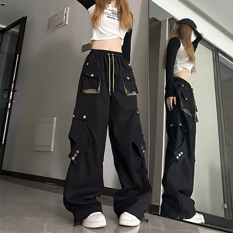 Solid Color American Overalls Women's Stitching Contrast Color