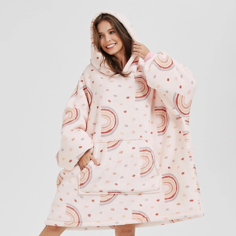 Flannel Homewear Night-robe Casual Hooded Sweater