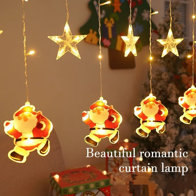 LED Christmas Curtain Light Window Room Ornamental Festoon Lamp