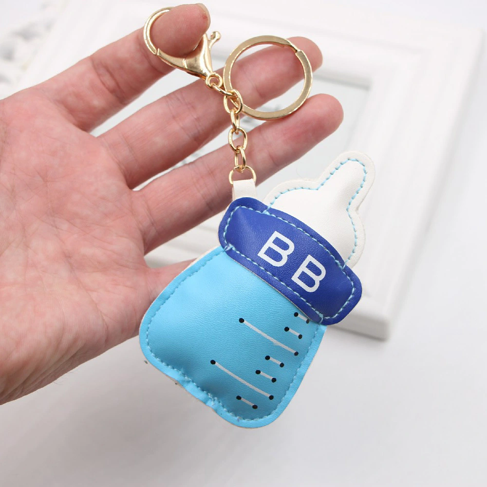 Baby Small Feeding Bottle Pu Leather Pendant