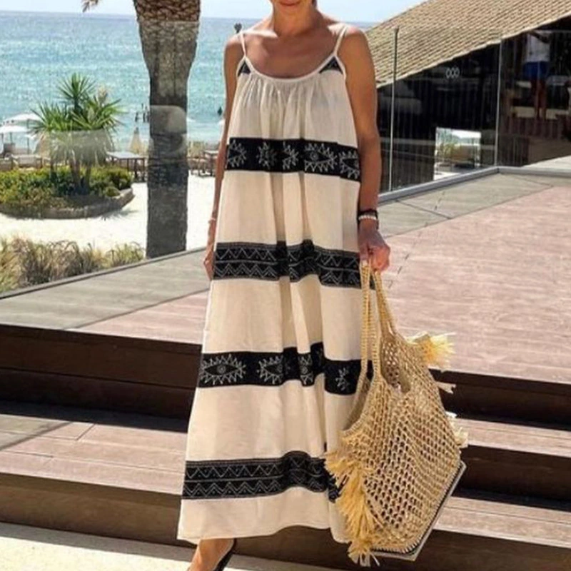 Women's Fashion Mid-length Printing Slip Dress