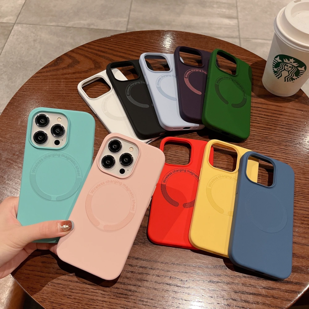 Liquid Silicone Magnetic Phone Case Drop-resistant Protective Cover