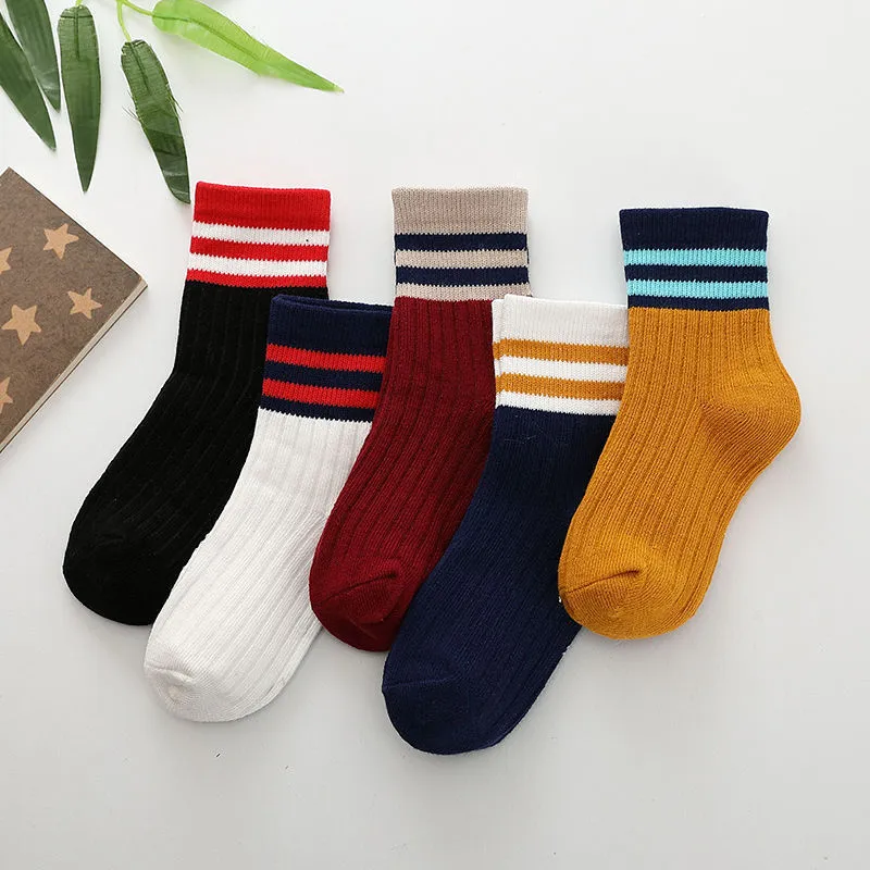 Polka Dot Color Matching Student Cotton Socks Cartoon Cute