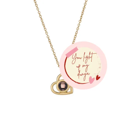 You Light Up My Dunya Sterling Silver Heart Necklace