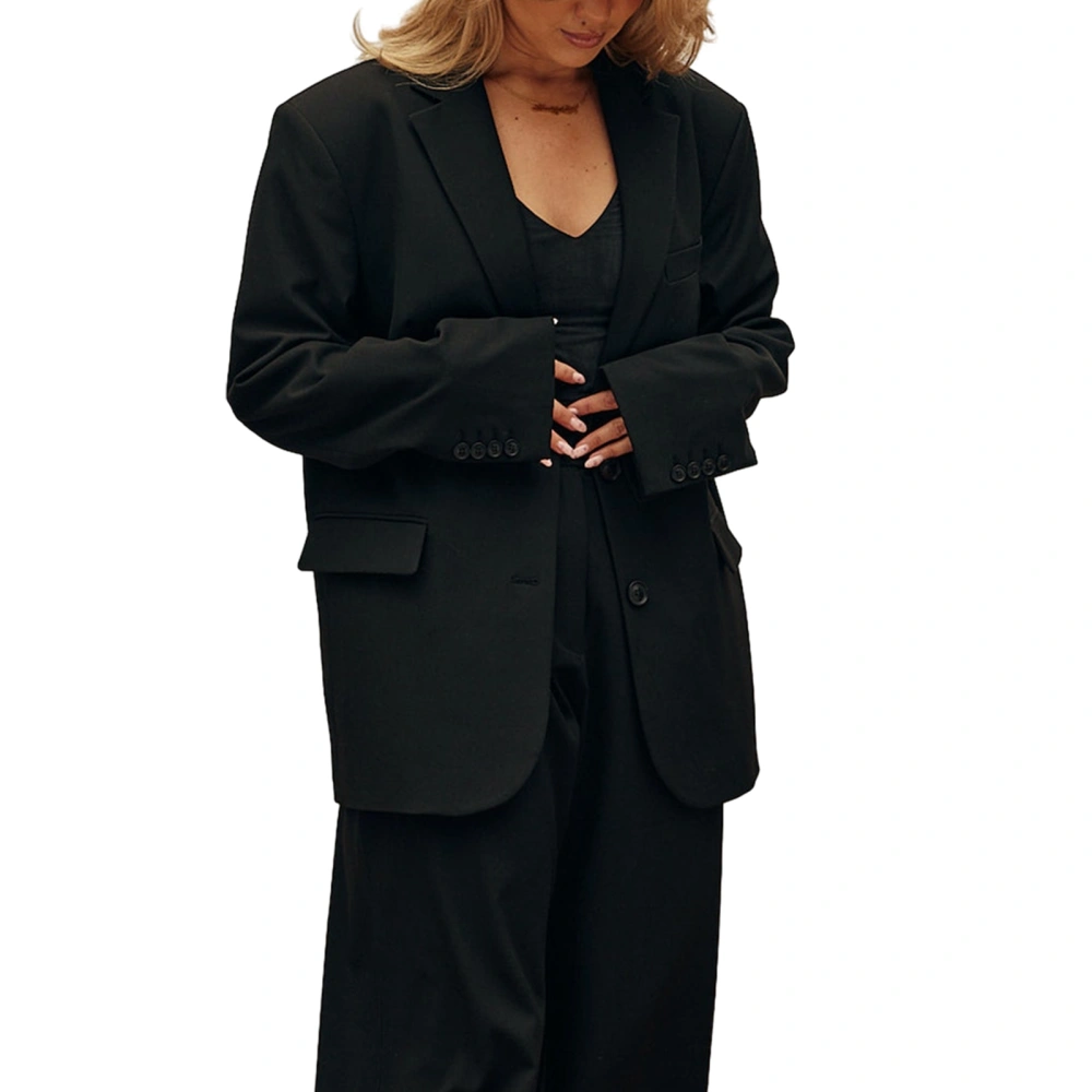 Women Long Sleeve Blazers Single Breasted Business Dress Jacket 