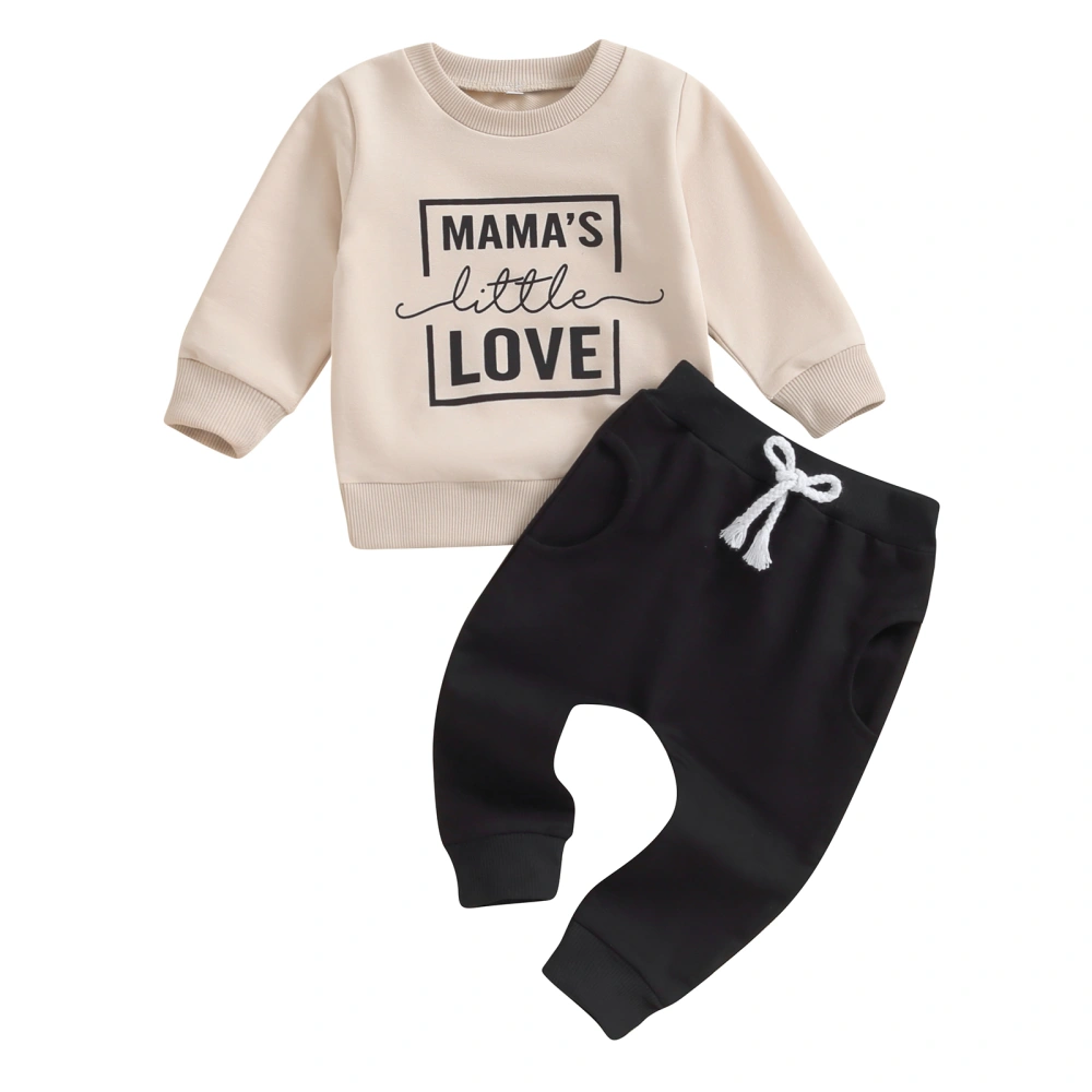 Baby 2Pcs Fall Outfits Long Sleeve Letter Print Pullover and Pants Set