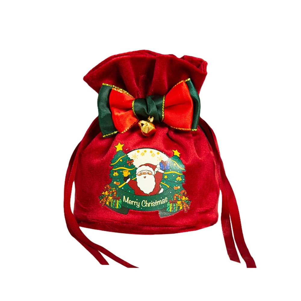 Christmas Candy Bag Bow Drawstring Apple Gift Bags Holiday Treat Bags