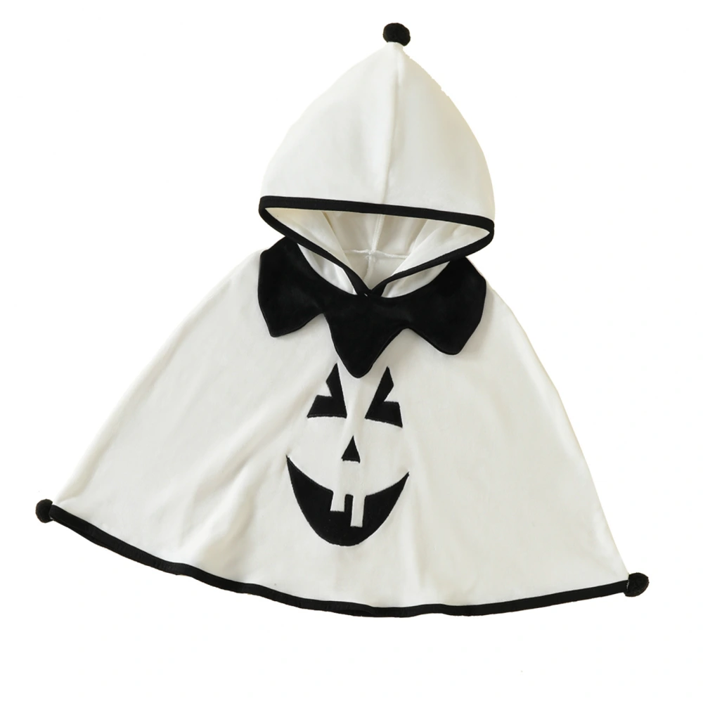 Halloween Pumpkin Pancho Costume Cute Ghost Cloak with Hood for Kids