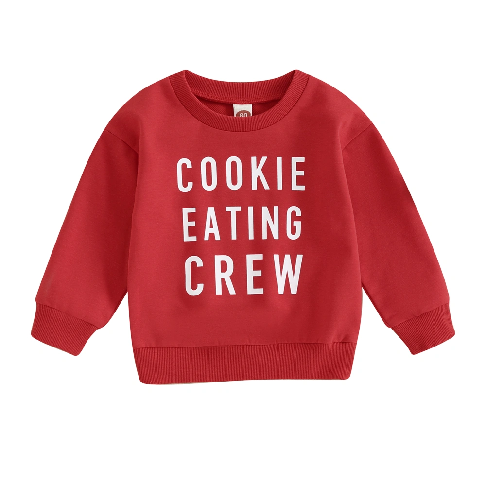 Baby Christmas Sweatshirts Classic Long Sleeve Letter Print Pullovers