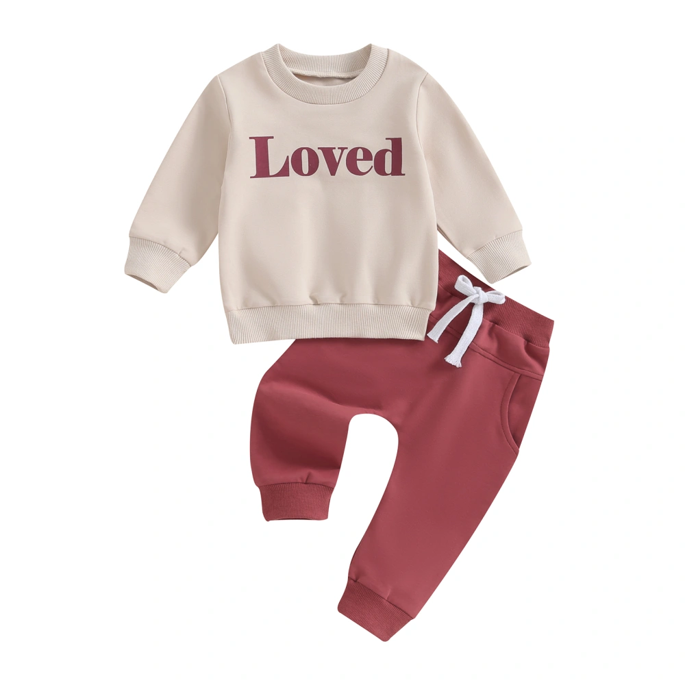 Baby Boy 2 Piece Outfits Letter Print Sweatshirt and Elastic Pants