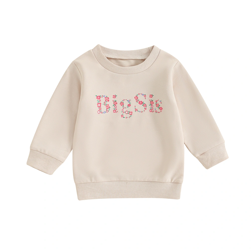 Kids Baby Girl Sweatshirt Floral Letter Print Long Sleeve Pullovers 