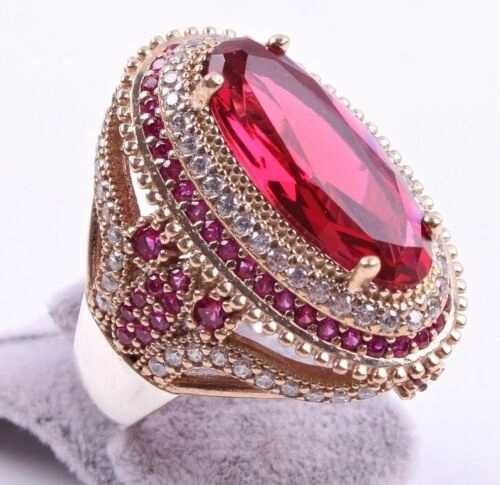 Fashion Accessories Women Fashion 925 Sterling Silver Ancient Ring Ruby Natural Gemstone High Jewelry Size 6-10