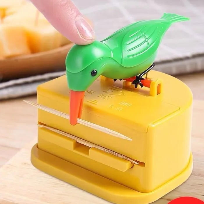 Automatic Bird Toothpick Container Dispenser Holder