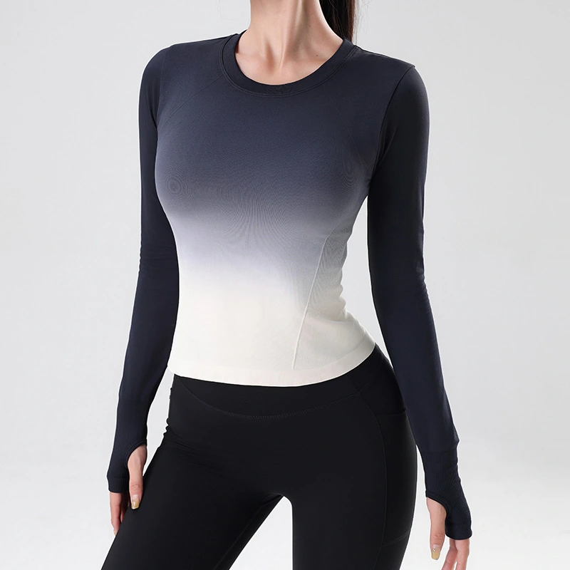 Gradient Color Yoga Clothing Top Women's Thin Quick-drying