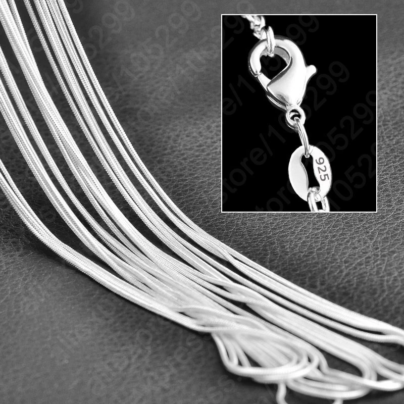 Silver Plated 1MM Set Snake Bones Chain