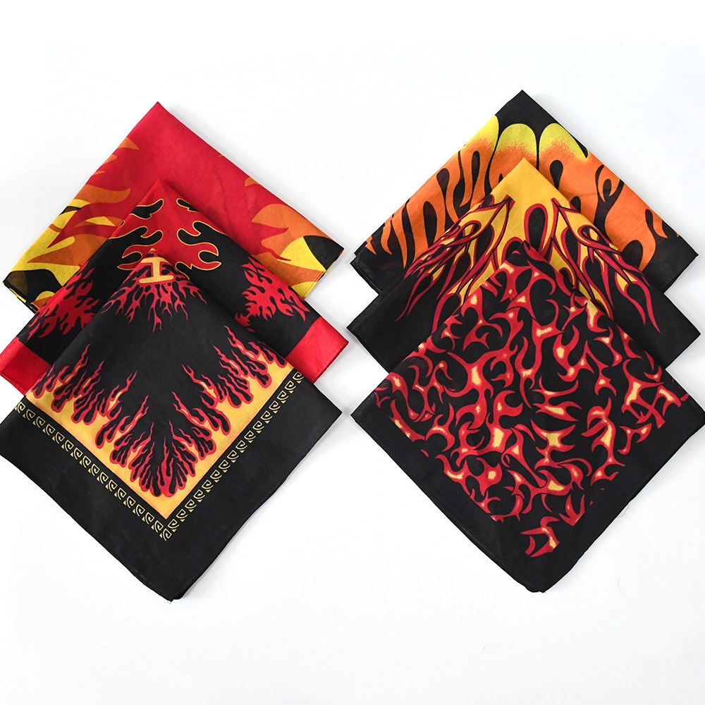 Halloween Flame All-cotton Kerchief Street Dance Hip-hop Fashion Multi-function