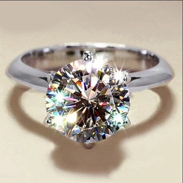 Women's Fashion Simple Hexaclaw Zircon Ring