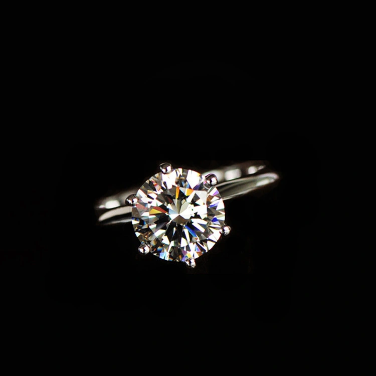 Women's Fashion Simple Hexaclaw Zircon Ring