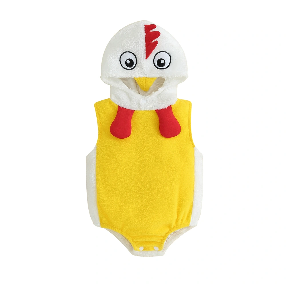 Baby Rooster Costume Sleeveless Plush Romper Infant Chicken Costume