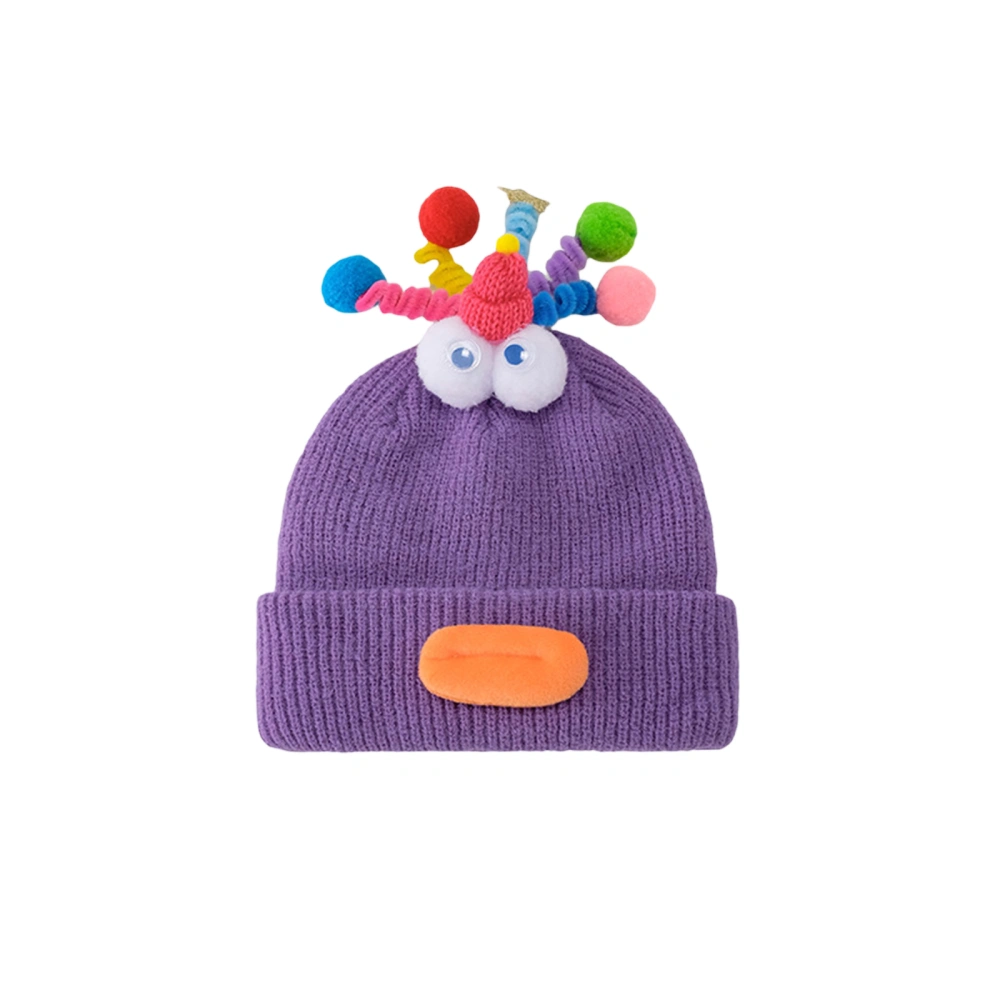 Kids Girls Boys Beanie Candy Color Twist Bar Cartoon Doll Warm Cap