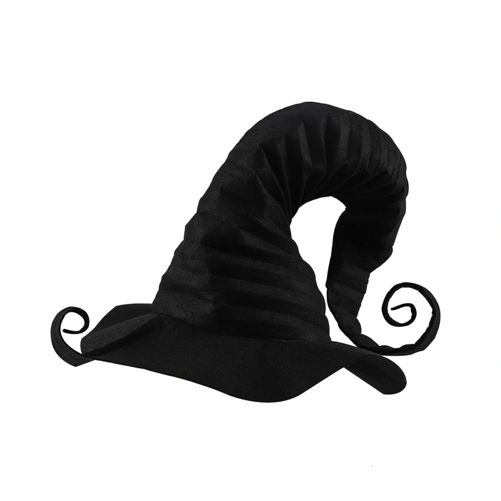 Halloween Witch Hats Women Black Wide Brim Pointed Cap Accessory