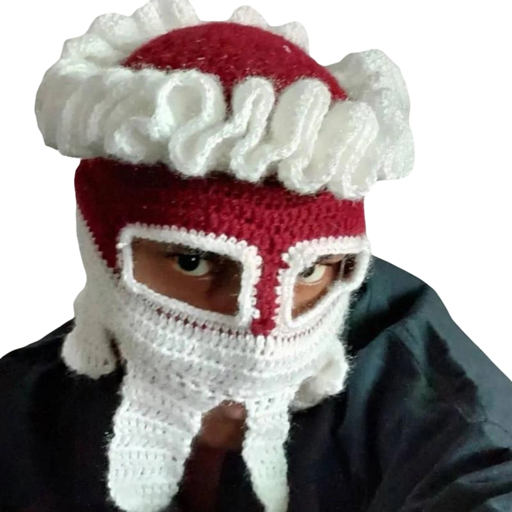 Women Men Hooded Hats Christmas Knitted Balaclava with Facewear