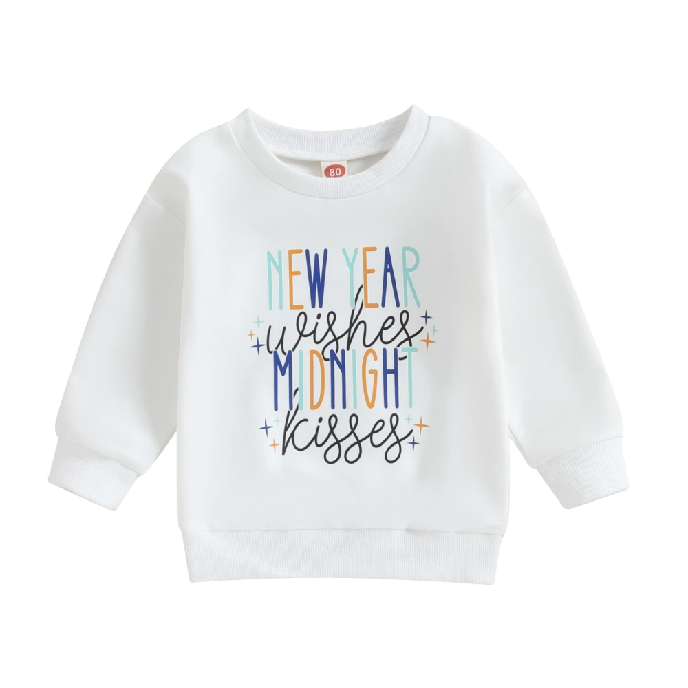 Boys Autumn Long Sleeve Crewneck Letter Print Pullover Crew Neck Tops