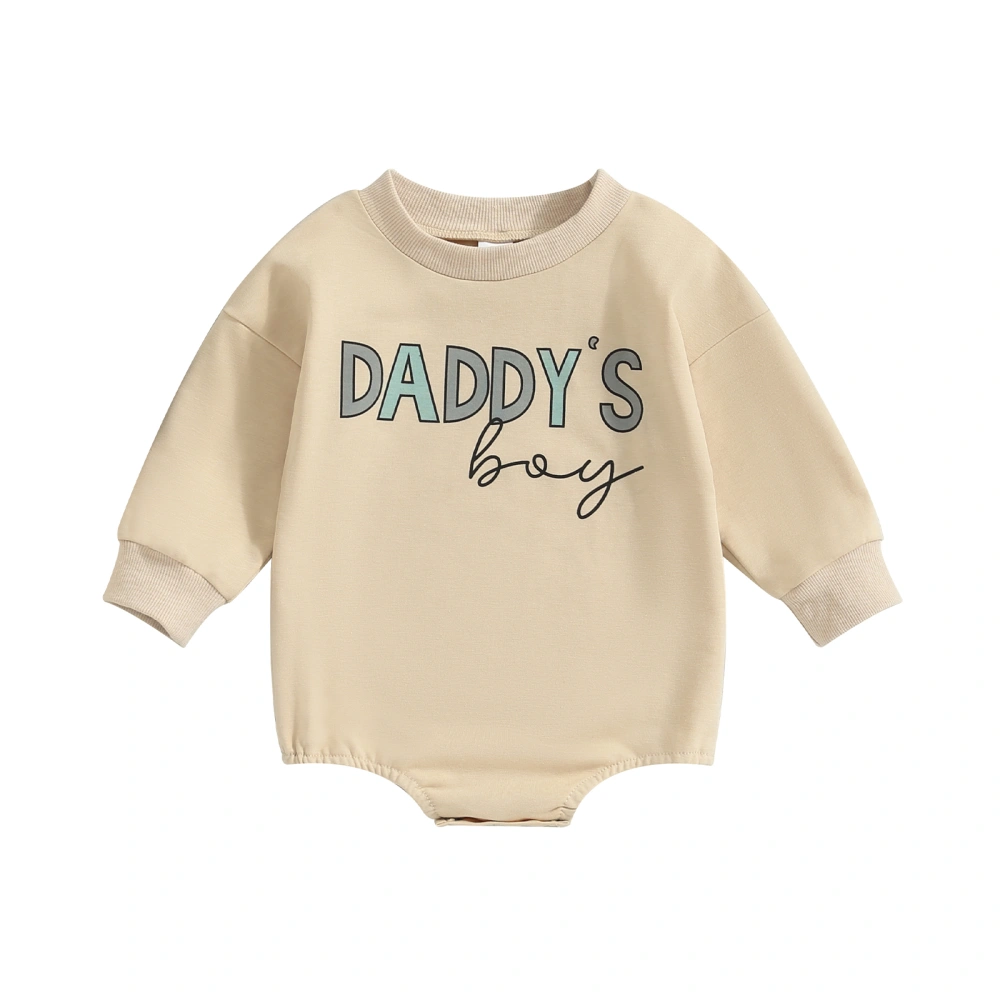 Baby Boys Sweatshirts Rompers Letter Print Crew Neck Jumpsuits