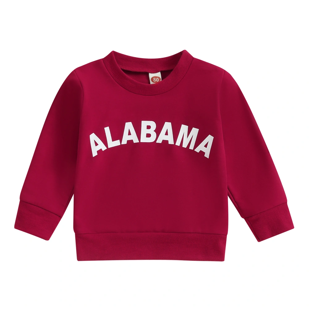 Baby Girls Boys Sweatshirts Letter Print Crew Neck Long Sleeve Tops