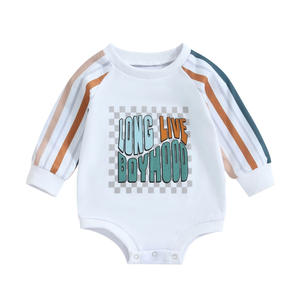 Baby Boys Girls Sweatshirts Rompers Letter Print Toddler Bodysuits