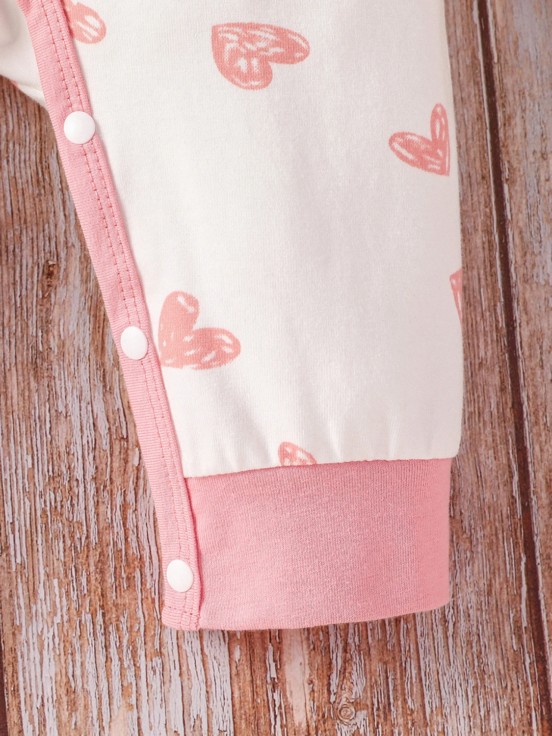 Baby Girl Fall Outfits Plush Heart Embroidery Jumpsuit with Headband