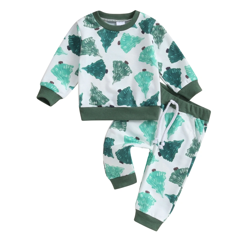 Toddler Boys Girls Christmas Outfits Print Sweatshirts Pants Set