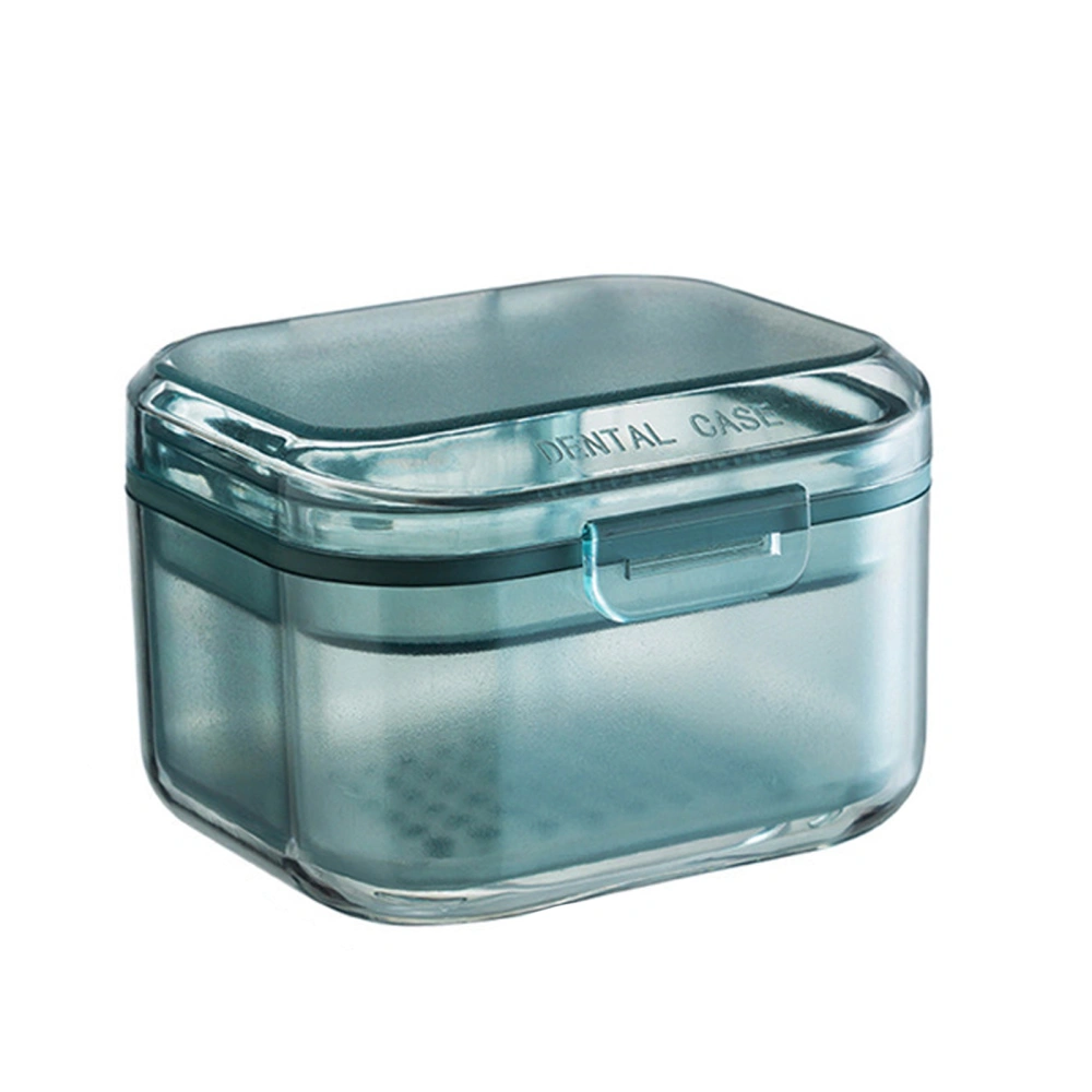 Denture Case, Retainer Case, Denture Bath Box Cup with Strainer Basket