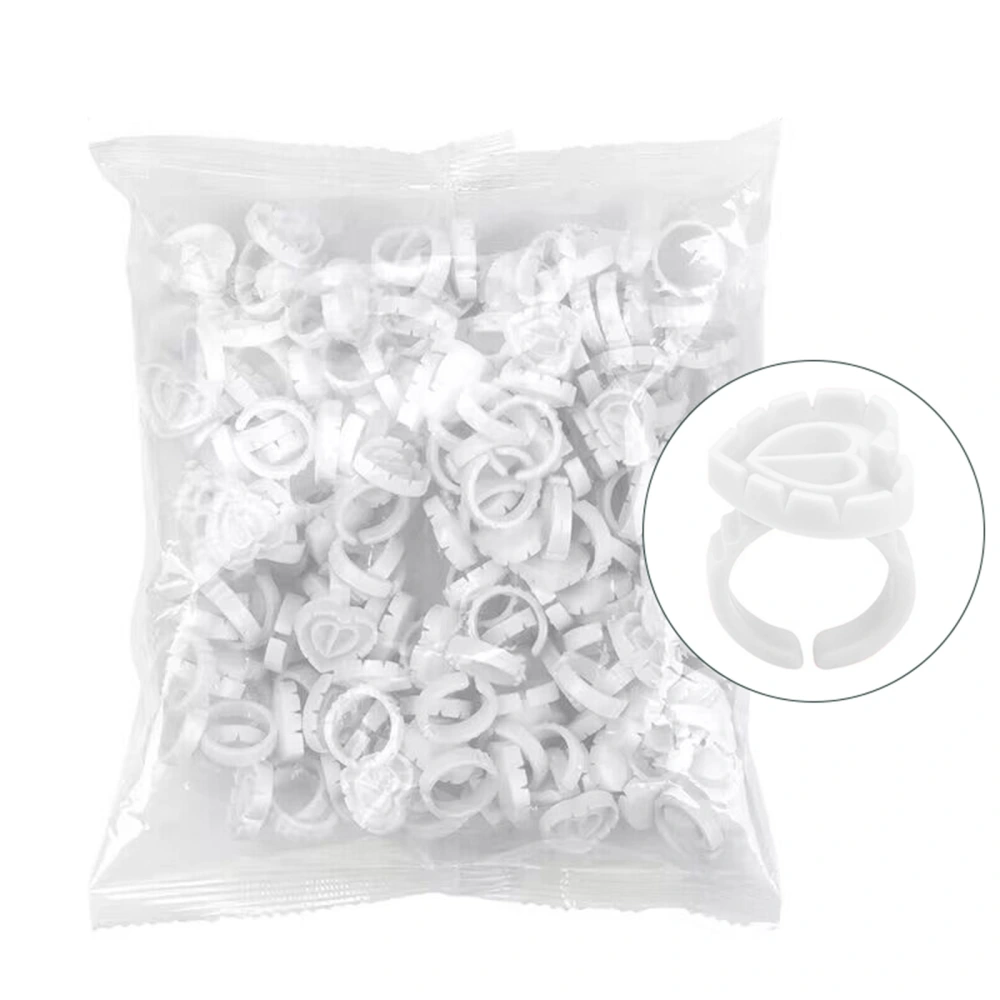 Glue Rings 100Pcs Heart Shaped Lash Glue Holders for Lash Extensions