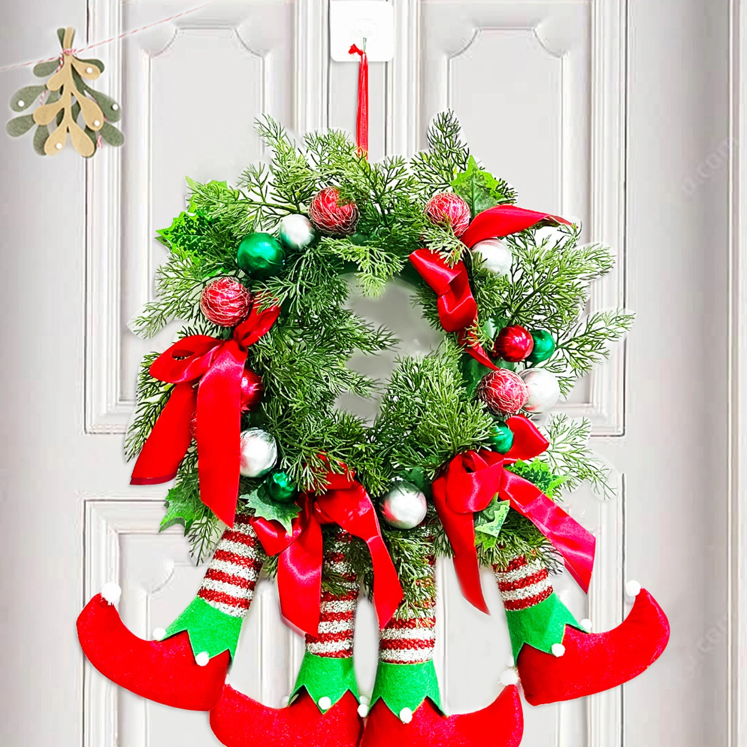 Christmas Wreath, Green Monster 4 Leg Wreath Home Wall Decorations