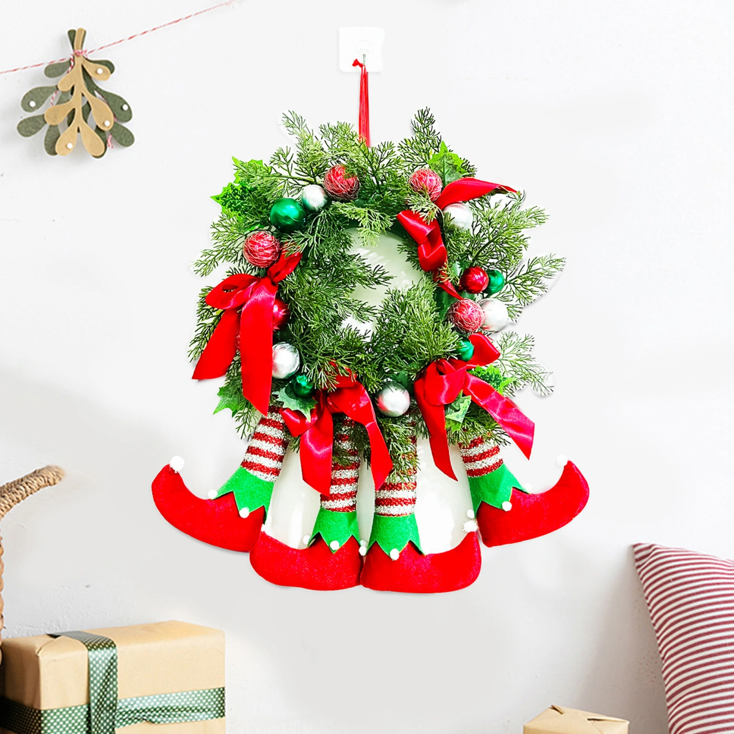 Christmas Wreath, Green Monster 4 Leg Wreath Home Wall Decorations