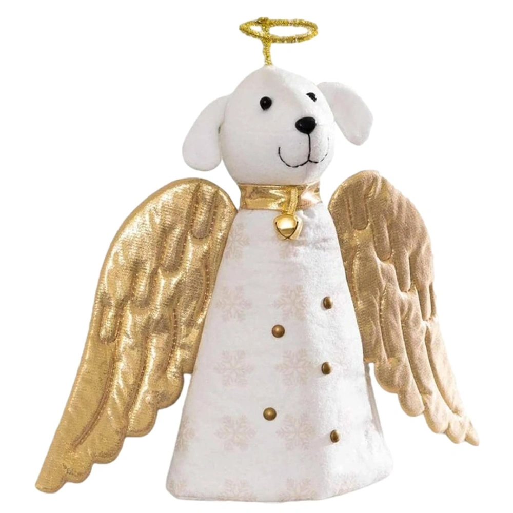 Christmas Dog Angel Tree Topper Cute Tree Top Desktop Ornaments 