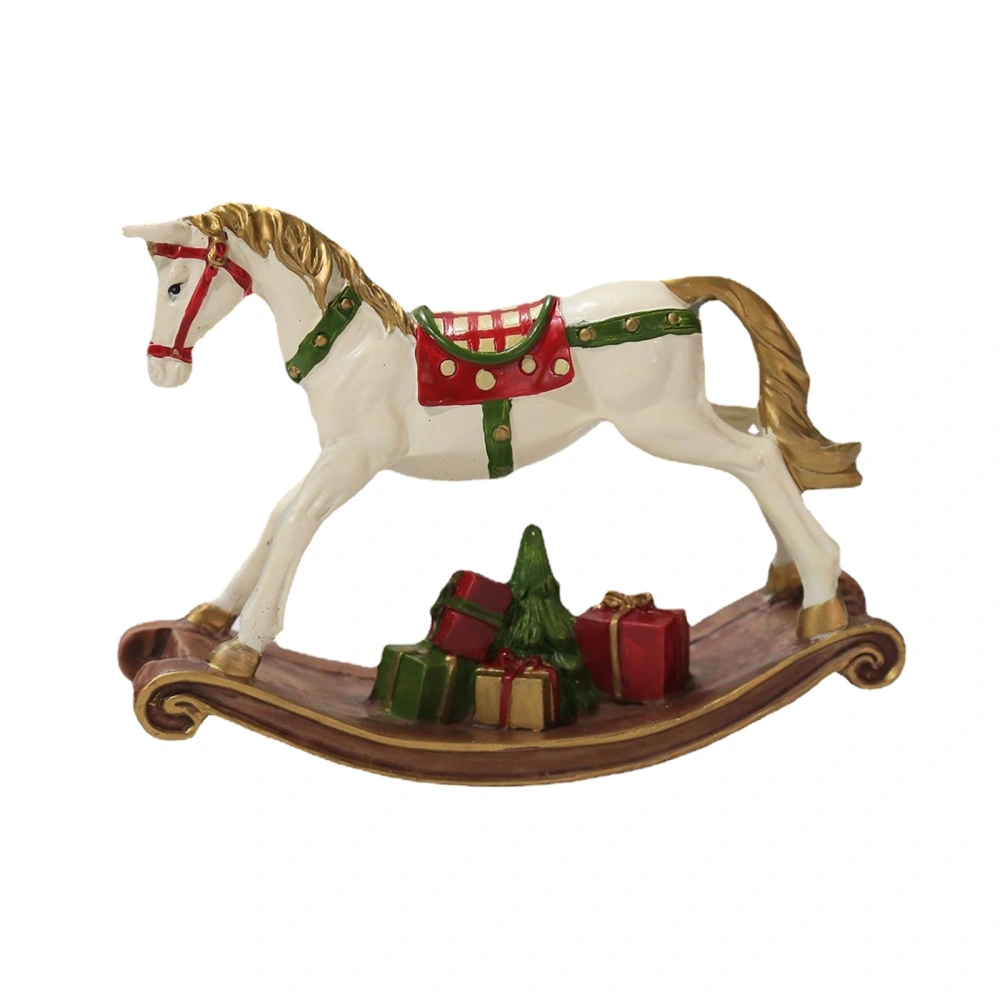 Christmas Table Decorations Rocking Horse Figurines Painted Ponies