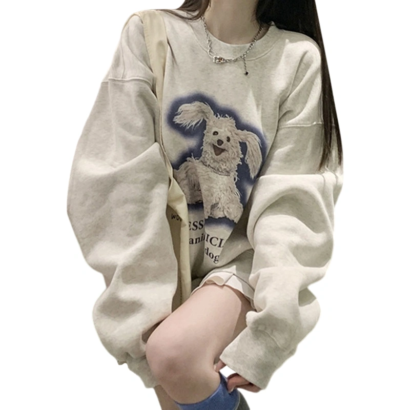 Women’s Oversized Sweatshirts Cute Dog Print Long Sleeve Pullover Tops