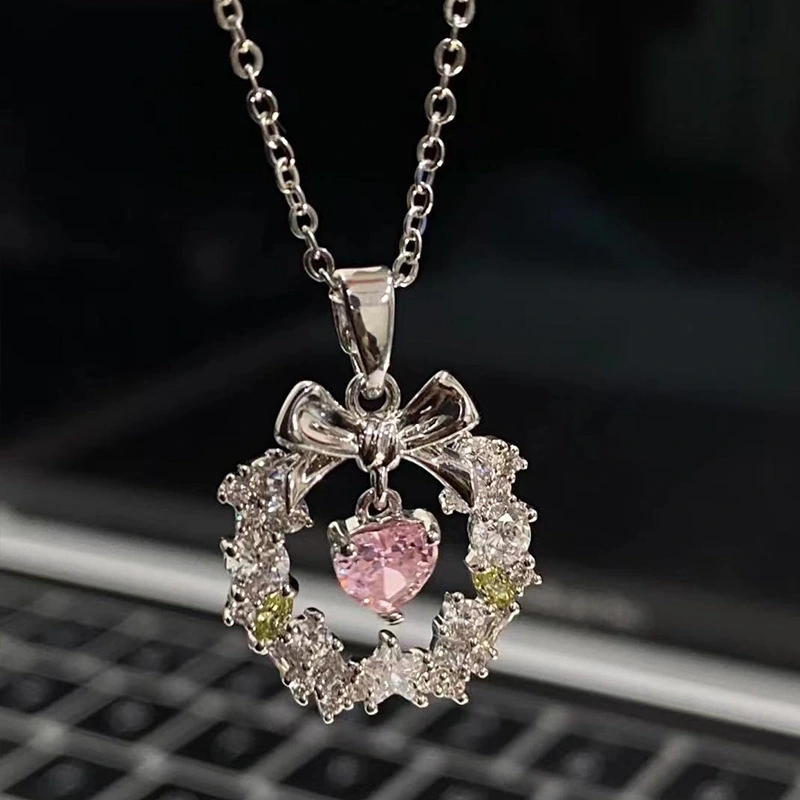 Garland Bow Necklace for Women Little Girls, Chain Necklace Jewelry